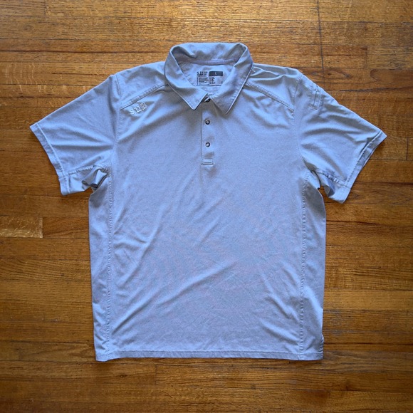 5.11 Tactical Polo Shirt‎ Performance Short Sleeve Work Gray Large - Picture 1 of 5